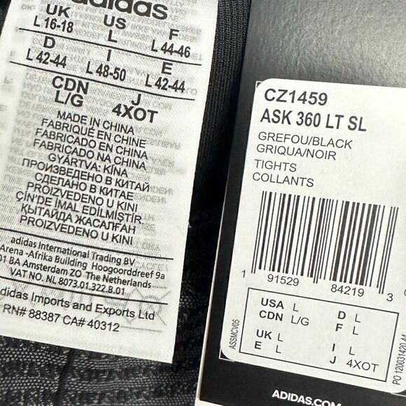 NWT Adidas Alphaskin Leggings, Grey Ombre, Size L - Picture 4 of 9